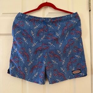 Vineyard Vines Blue and Red Swim Trunks Dynamic Design